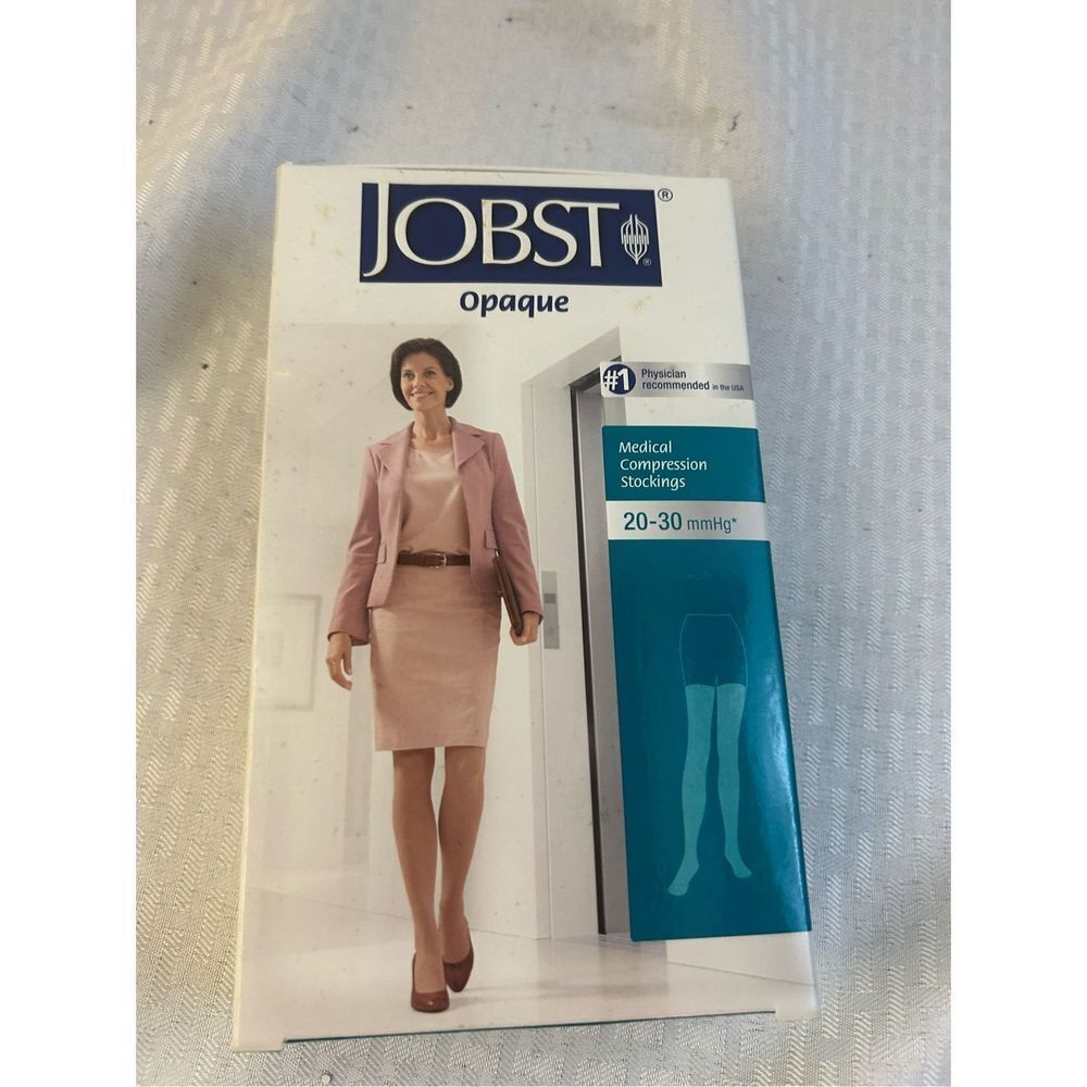 Jobst opaque honey thigh stockings large new BNR 20-30mnhg closed toe‎ #7748319